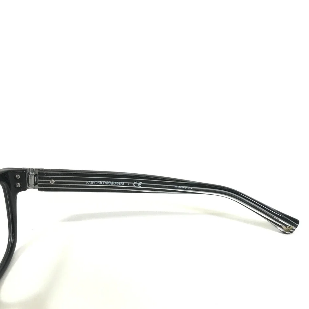Emporio Armani Eyeglasses Frames EA3084 5017 Black Gray Clear Striped 52-16-140